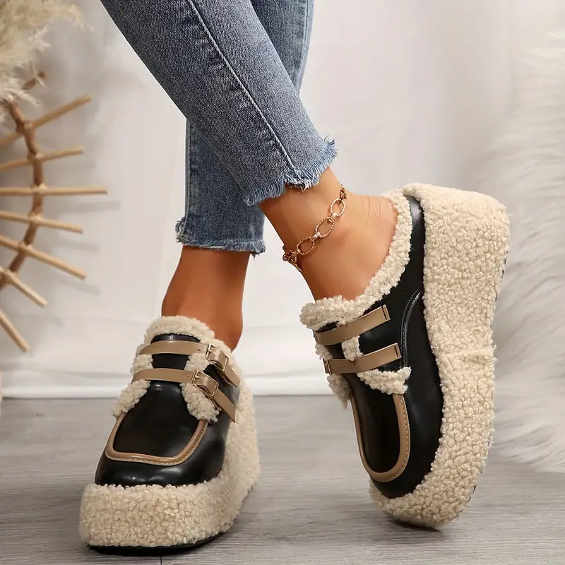 Warm Winter Thick Platform Slippers Women