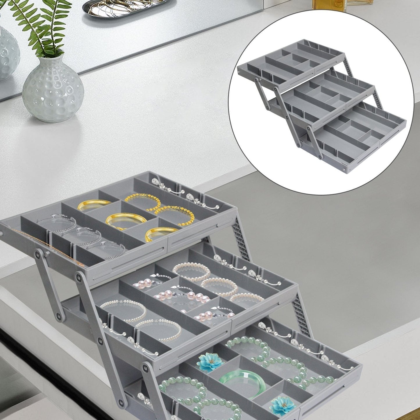 Drawer Organizer | 3-Tier Expandable Design | Adjustable Compartments | Drawify