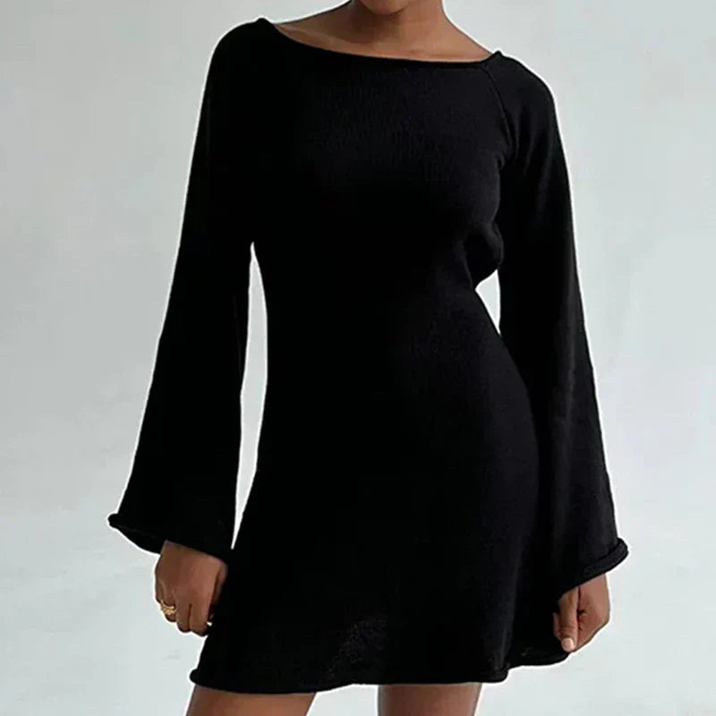 Soft Knit Long Sleeve Mini Dress