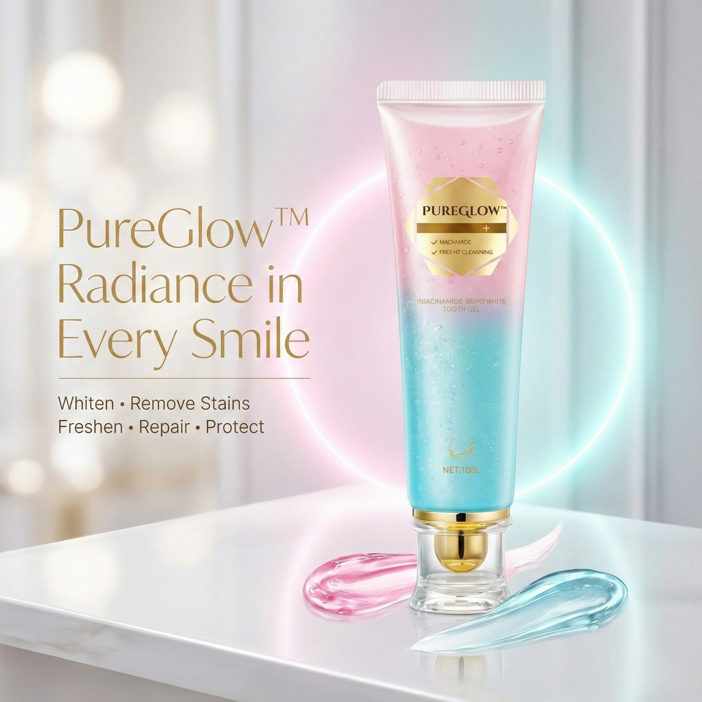 Whitening Toothpaste | Niacinamide Formula | Enamel Repair | Fresh Breath | PureGlow