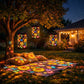 Solar Garden Lantern with Flower & Butterfly Shadow Projector