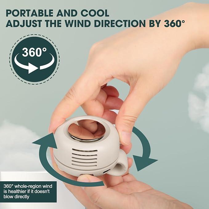 Portable Bladeless Clip Fan for Under Clothing with 23h Battery Life