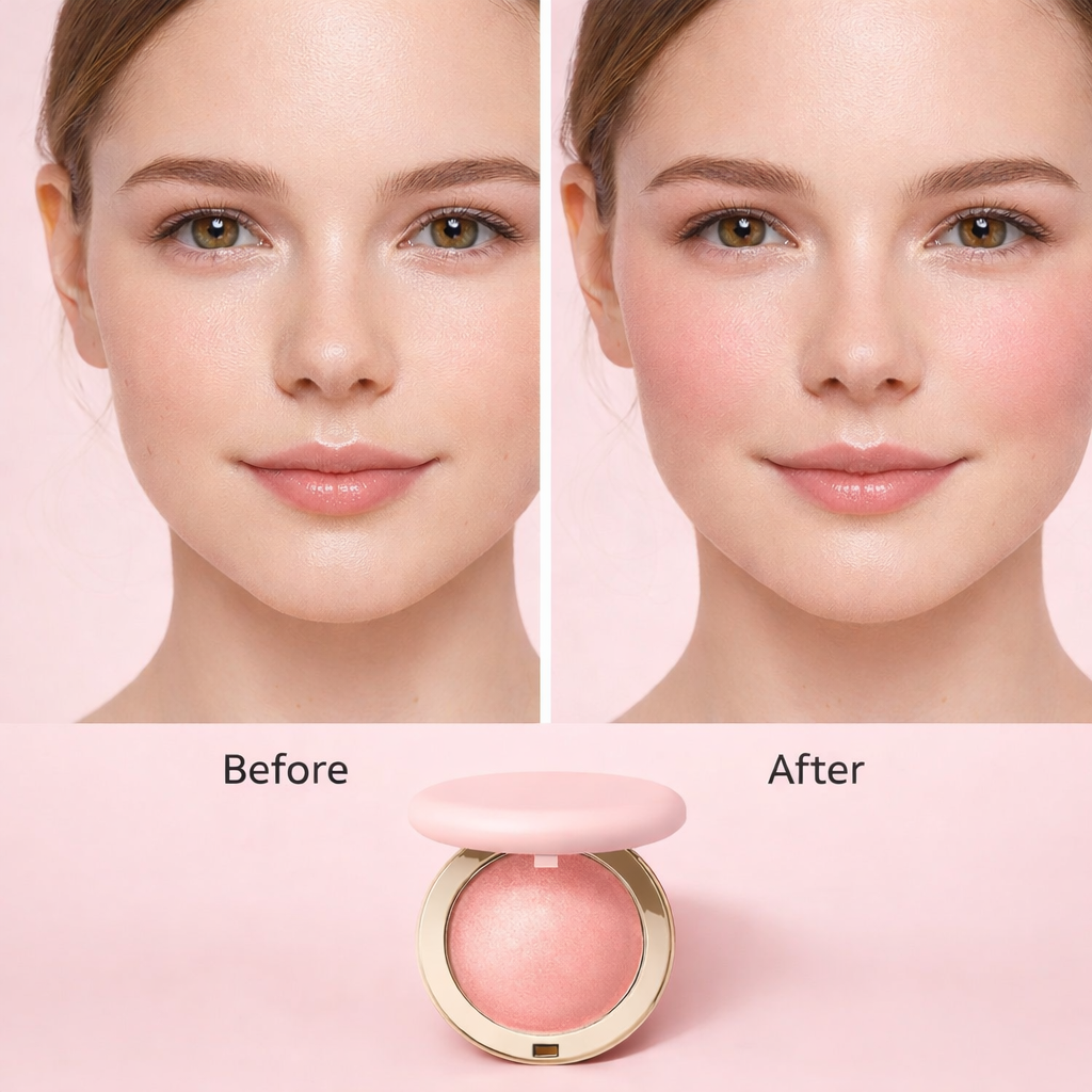 2-in-1 Blush & Highlighter Powder with Hyaluronic Acid & Mirror