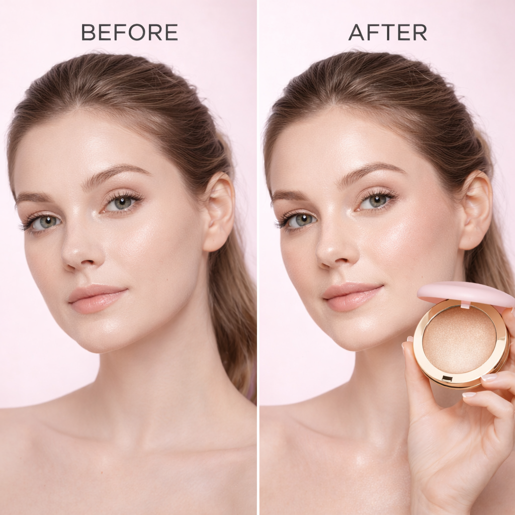 2-in-1 Blush & Highlighter Powder with Hyaluronic Acid & Mirror