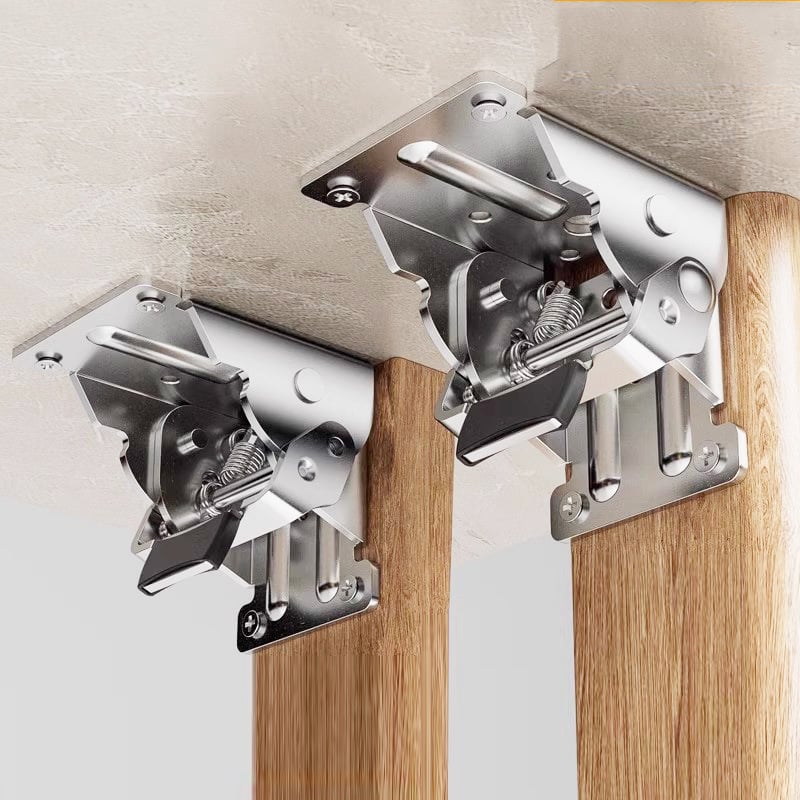 Foldable Steel Corner Brackets with Self-Locking 90° Mechanism (Set of 2)