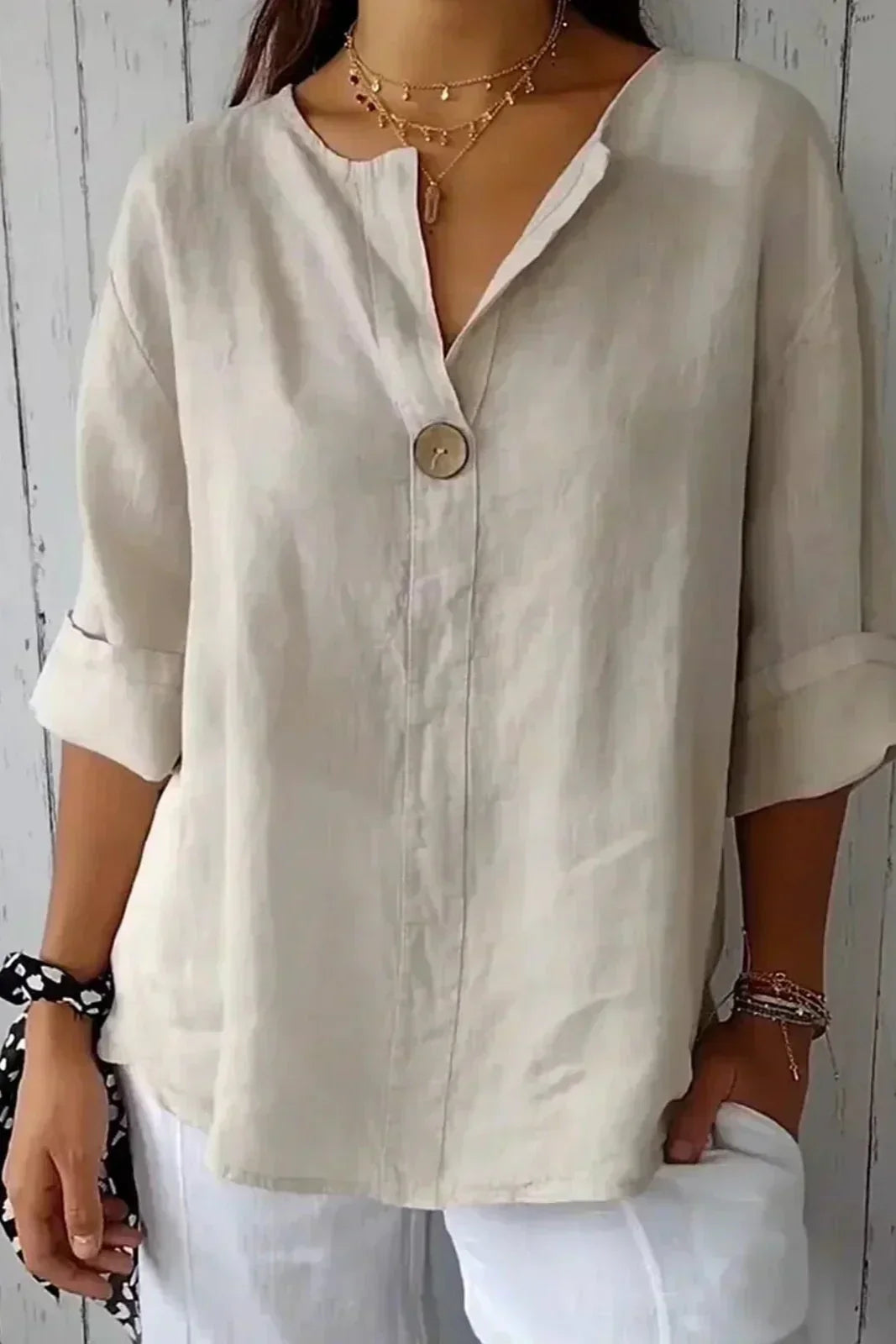 Women’s Relaxed Button-Detail Blouse