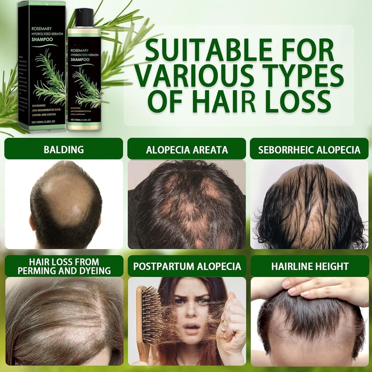 Keratin & Rosemary Hair Growth Serum for Thicker, Stronger Hair