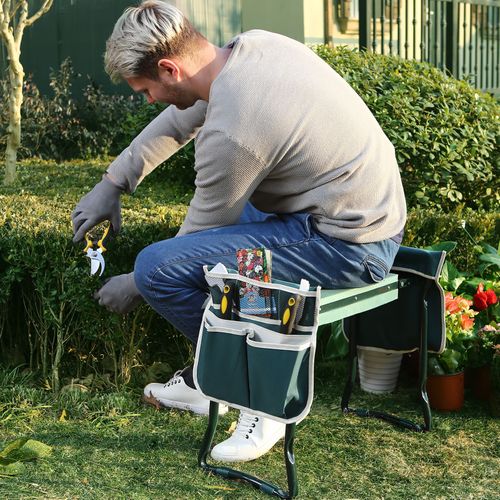 Foldable Garden Kneeler and Bench with Side Pockets