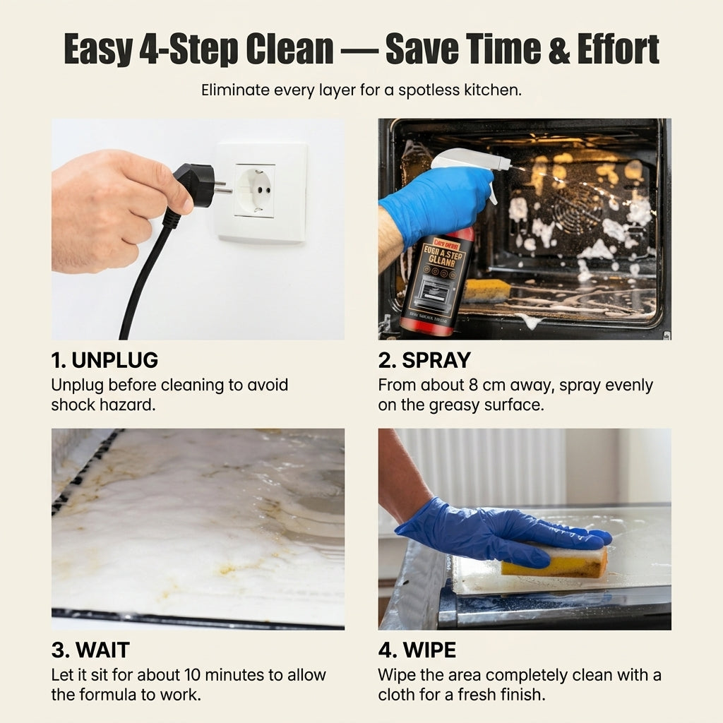 Heavy-Duty Oven & Kitchen Grease Cleaner Spray for Burnt-On Grime