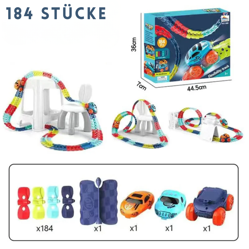 Flexible Race Track Construction Set for Kids – Bendable Track Pieces