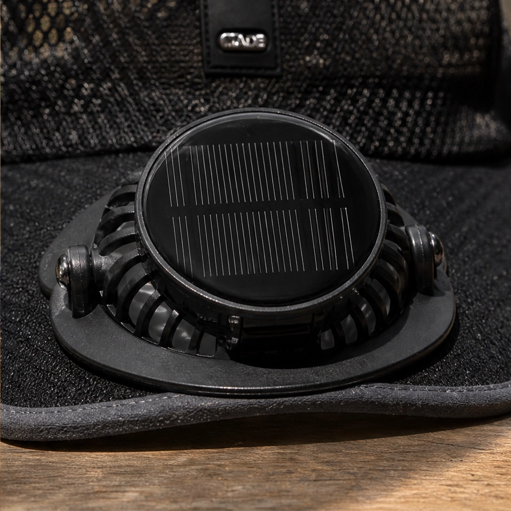 Solar Fan Hat with UPF50+ UV Protection & Rechargeable Battery