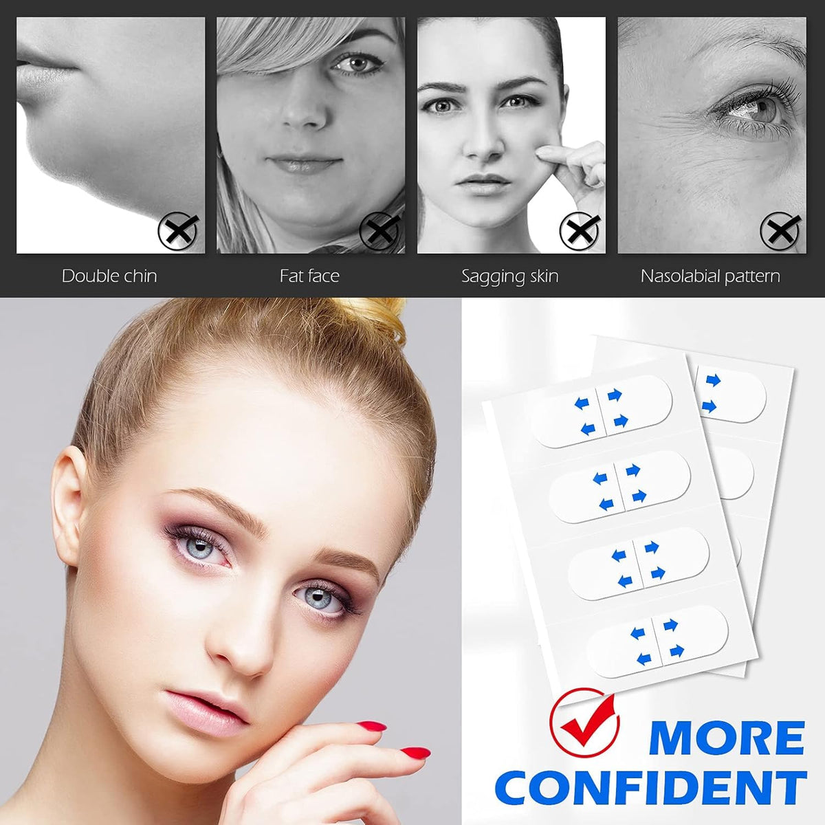 Invisible Face Lifting Tape – Waterproof & Breathable Skin Lift Strips