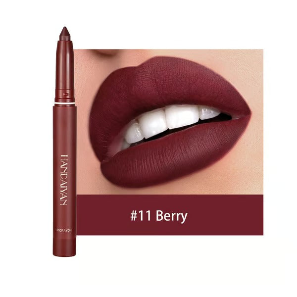 Hydrating Matte Lip Liner Pencil with Twist-Up Tip – Long-Lasting 2-in-1