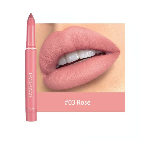 Hydrating Matte Lip Liner Pencil with Twist-Up Tip – Long-Lasting 2-in-1