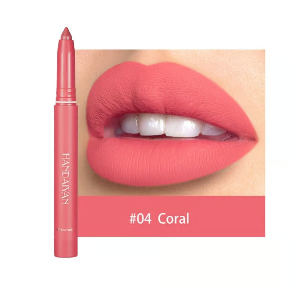 Hydrating Matte Lip Liner Pencil with Twist-Up Tip – Long-Lasting 2-in-1