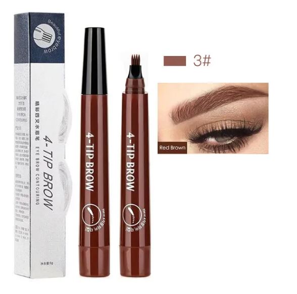 4-Tip Eyebrow Pencil for Natural Hair-Like Strokes – Waterproof