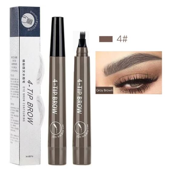 4-Tip Eyebrow Pencil for Natural Hair-Like Strokes – Waterproof