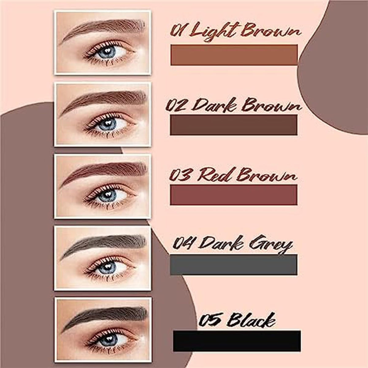 4-Tip Eyebrow Pencil for Natural Hair-Like Strokes – Waterproof