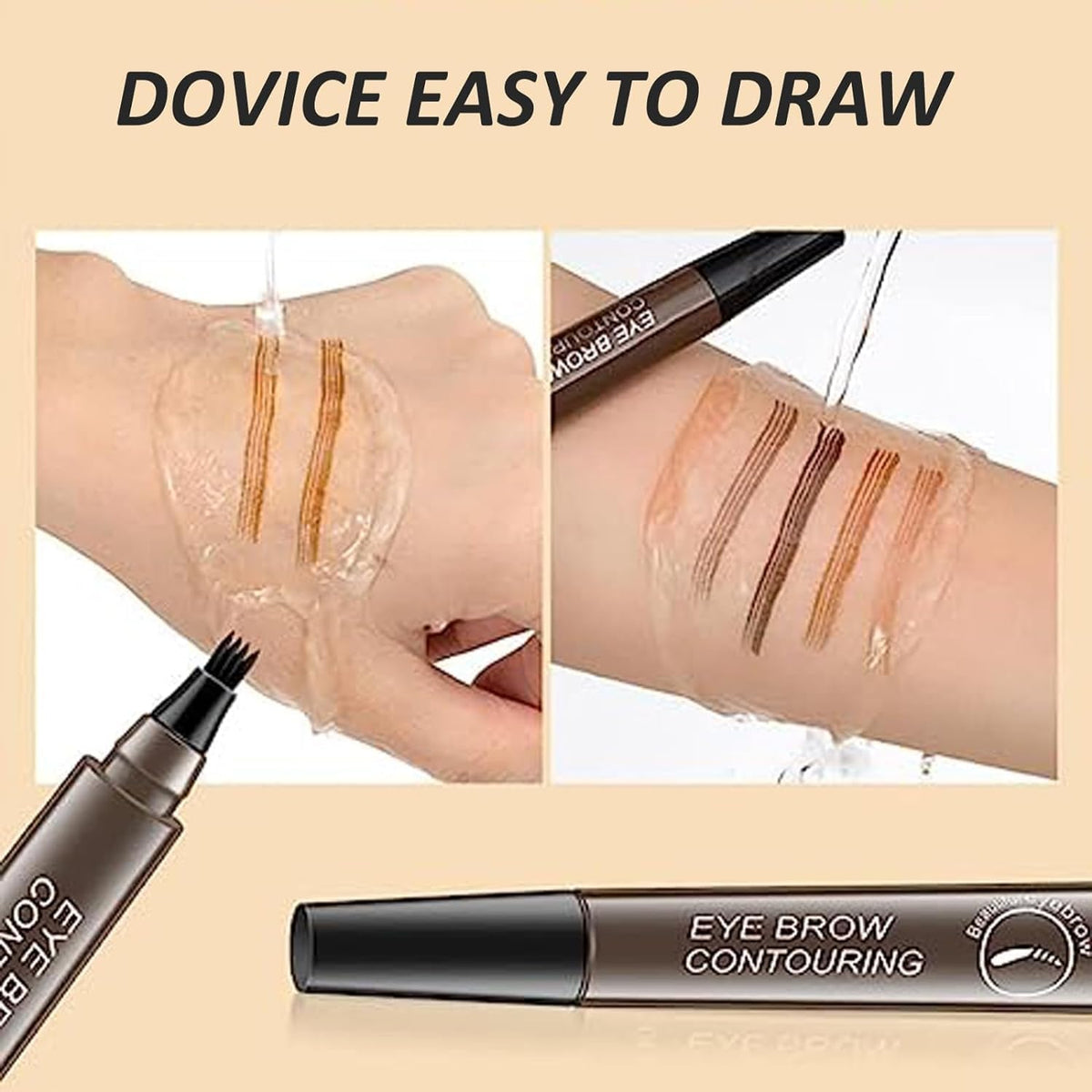4-Tip Eyebrow Pencil for Natural Hair-Like Strokes – Waterproof