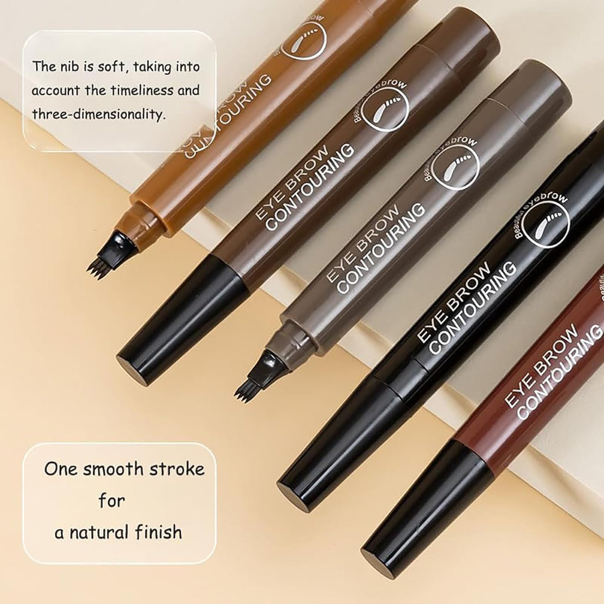 4-Tip Eyebrow Pencil for Natural Hair-Like Strokes – Waterproof