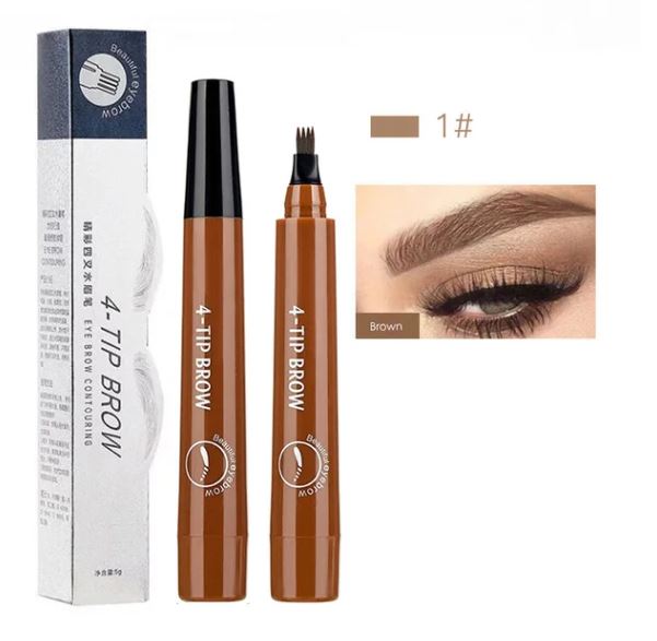 4-Tip Eyebrow Pencil for Natural Hair-Like Strokes – Waterproof
