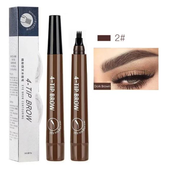 4-Tip Eyebrow Pencil for Natural Hair-Like Strokes – Waterproof