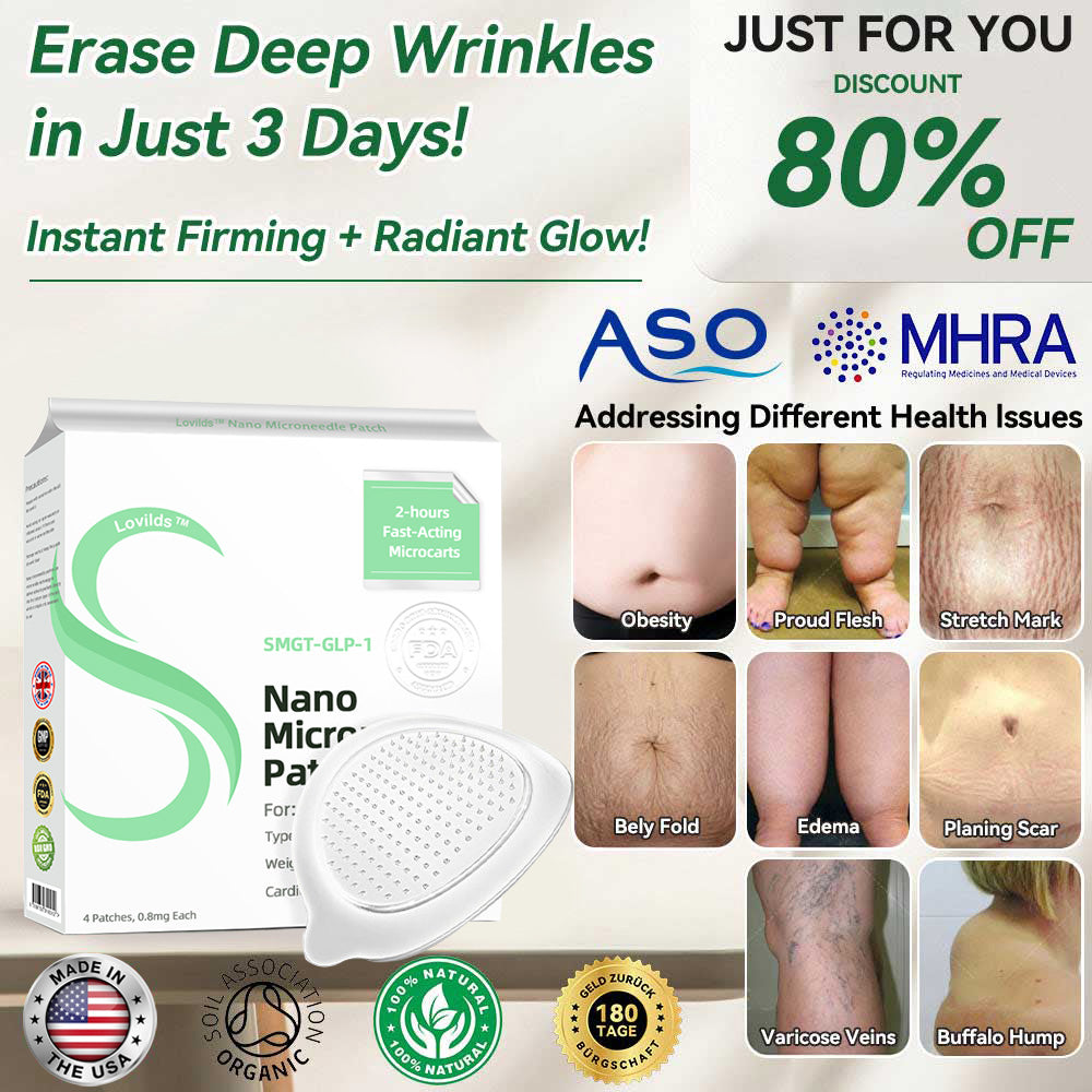 1+1 Free | LOVILDS™ SMGT-GLP-1 Nano-Microneedle Patch – Rapid Fat Loss with Painless All-Day Weight Control