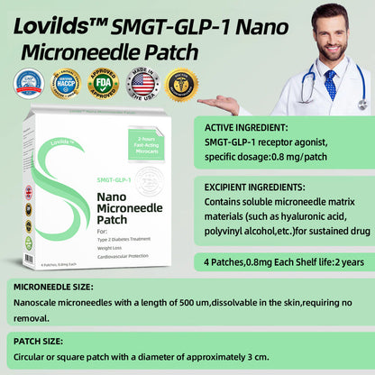 1+1 Free | LOVILDS™ SMGT-GLP-1 Nano-Microneedle Patch – Rapid Fat Loss with Painless All-Day Weight Control
