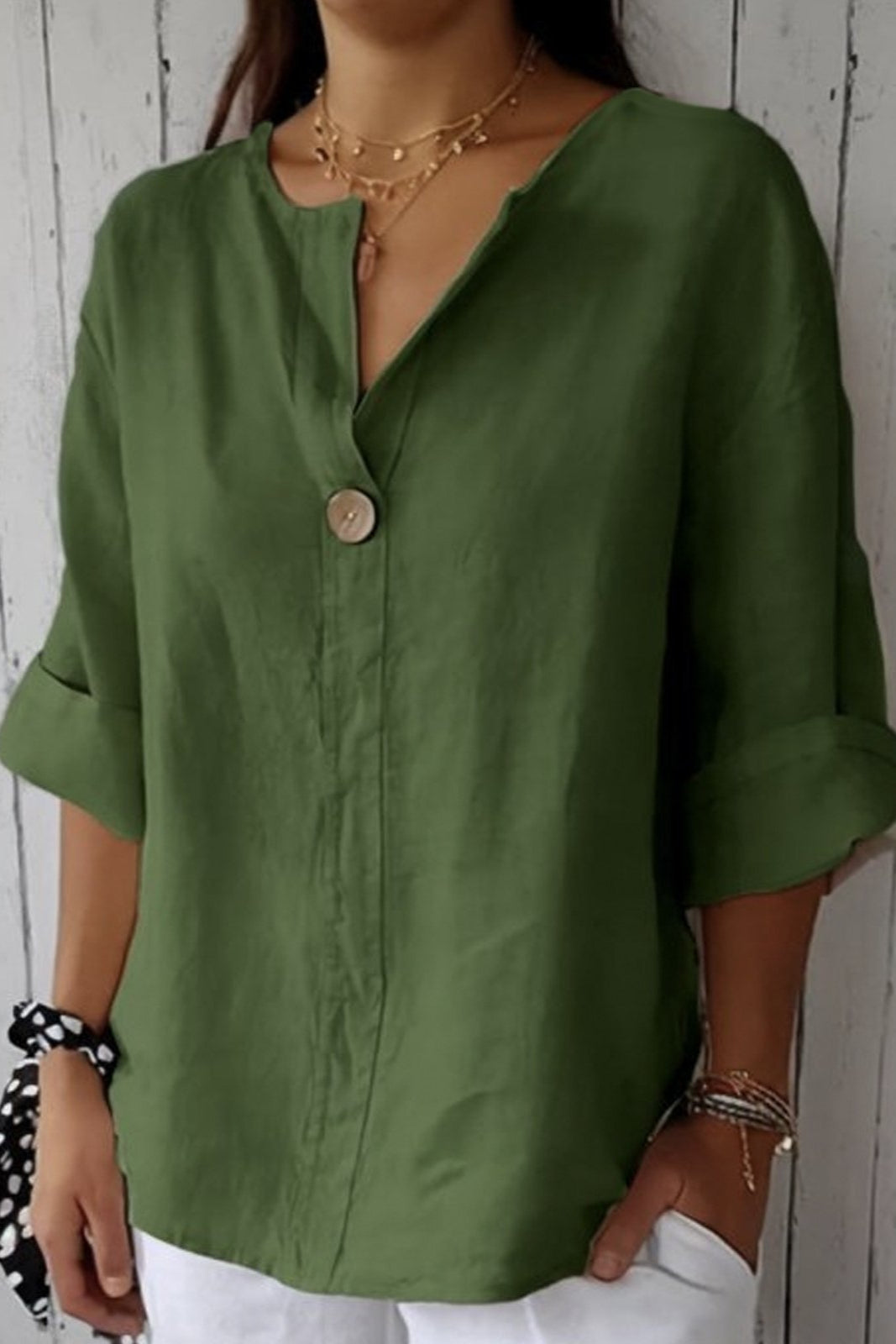 Women’s Relaxed Button-Detail Blouse