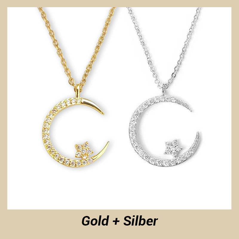 Elegant Moon and Stars Jewellery with Sparkling Light Effect