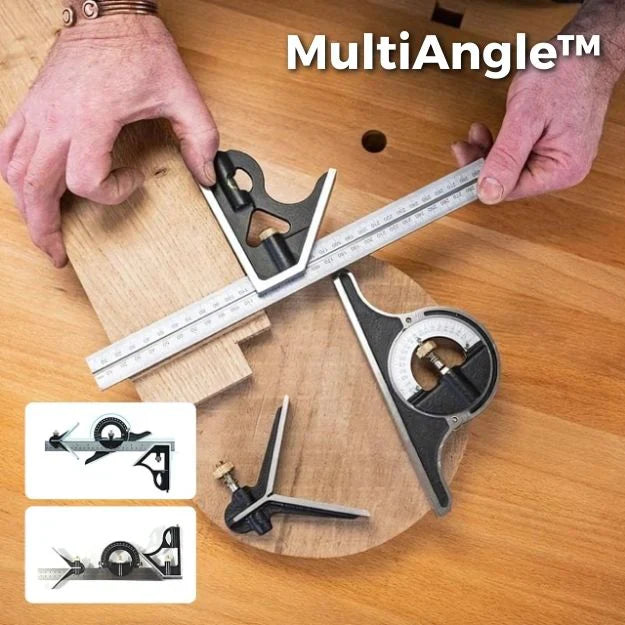 Adjustable Angle Ruler Set with Scribing Pin for Woodworking & Metalworking
