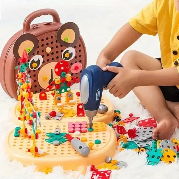 Kids Construction Toy with Electric Drill – 204 Pieces Creative Building Set