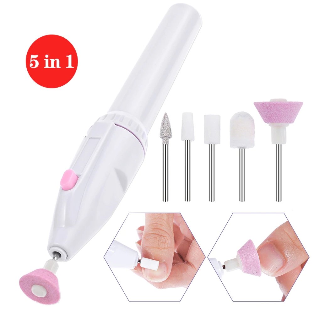 Electric Nail File Kit with 5 Attachments – Portable Manicure & Pedicure Set