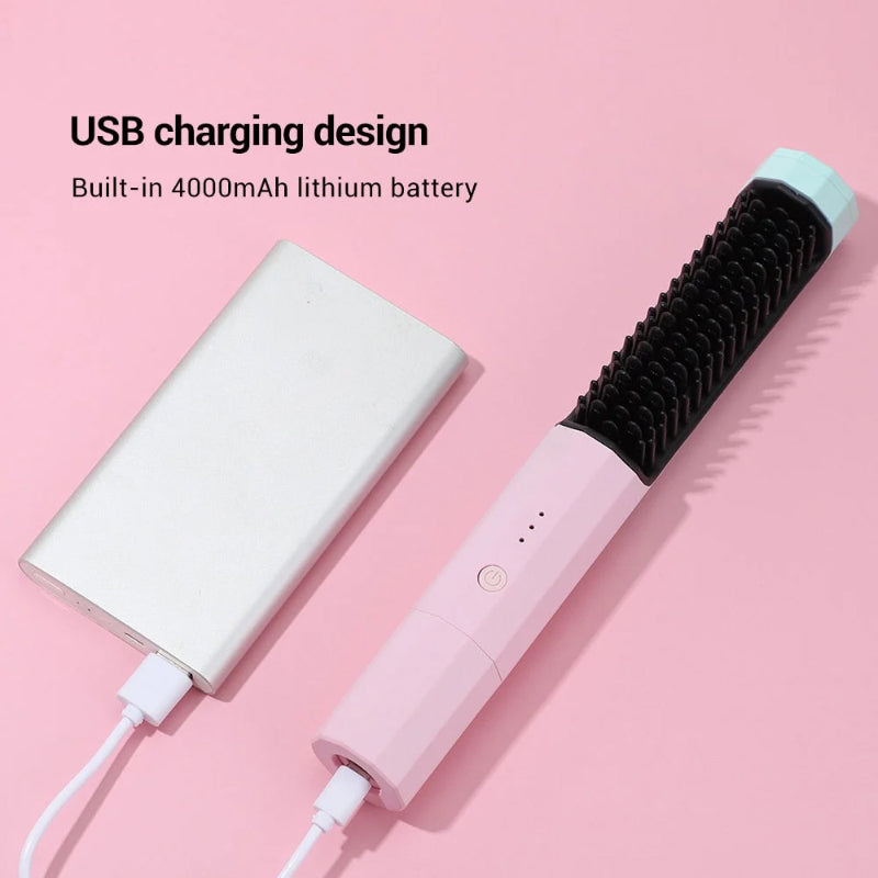 Wireless Hair Straightener with 4000mAh Battery & 3 Heat Settings