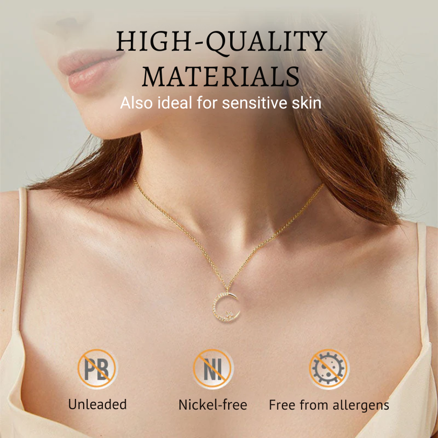 Elegant Moon and Stars Jewellery with Sparkling Light Effect