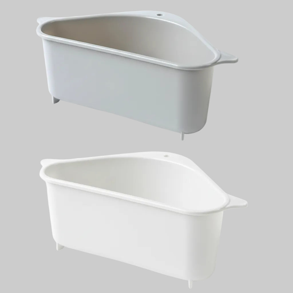 Triangular sink organizer for kitchen sink – space-saving