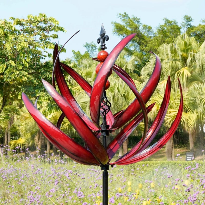 LotusSpinner™ – Weather Vane for the Garden, Decorative & Wind-Activated Garden Accent [50% Off]