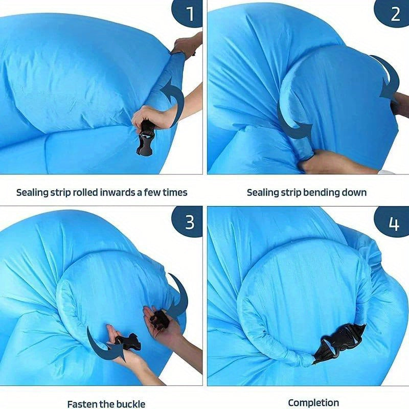 Inflatable Outdoor Lounger with Air-Catch System – No Pump Needed