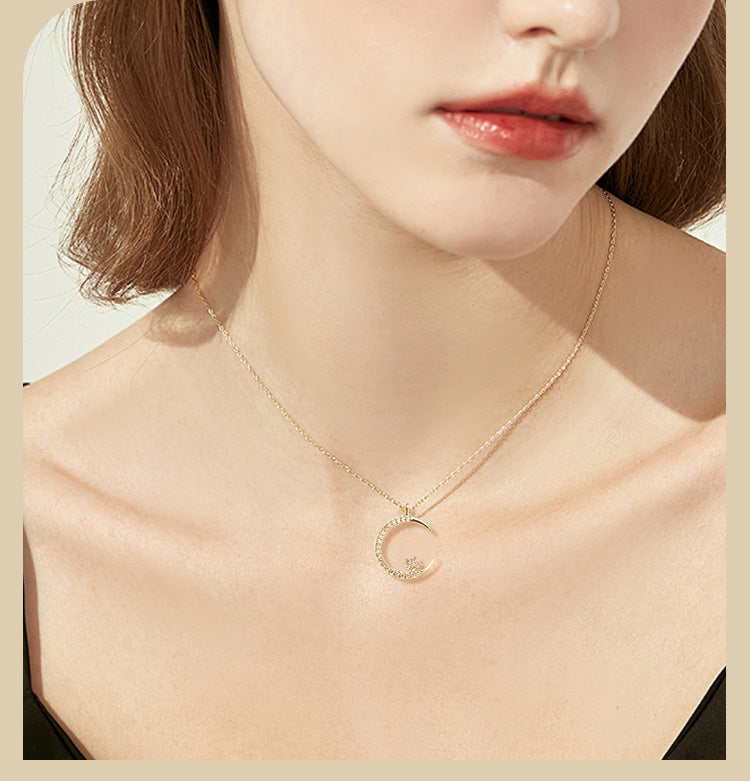 Elegant Moon and Stars Jewellery with Sparkling Light Effect