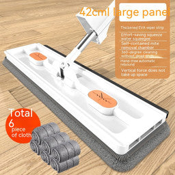 Self-Wringing Flat Mop with Squeeze Function for Easy Floor Cleaning