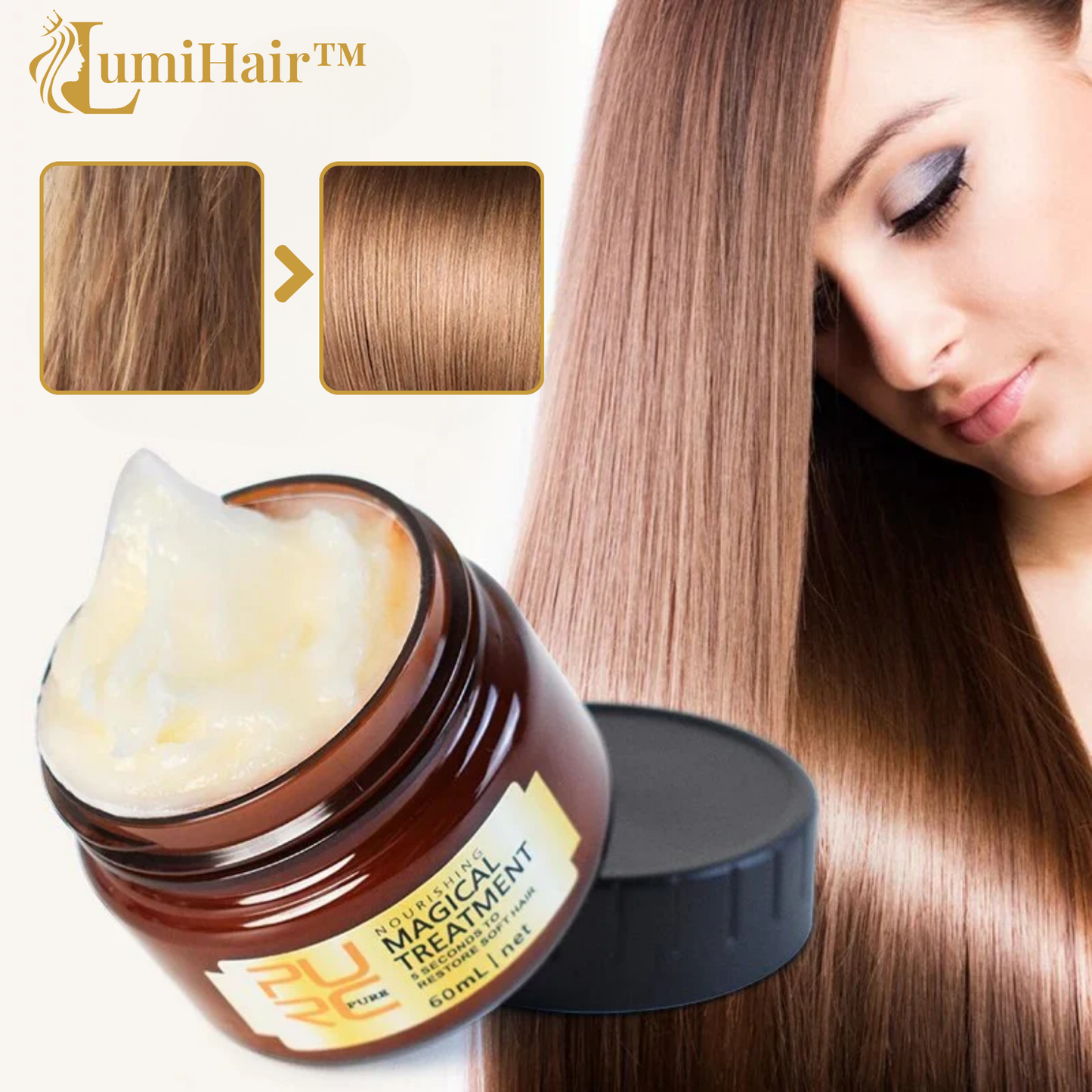 LumiHair™ – Hair Mask for Repair & Intensive Care for Healthy, Shiny Hair [1 + 1 Free]