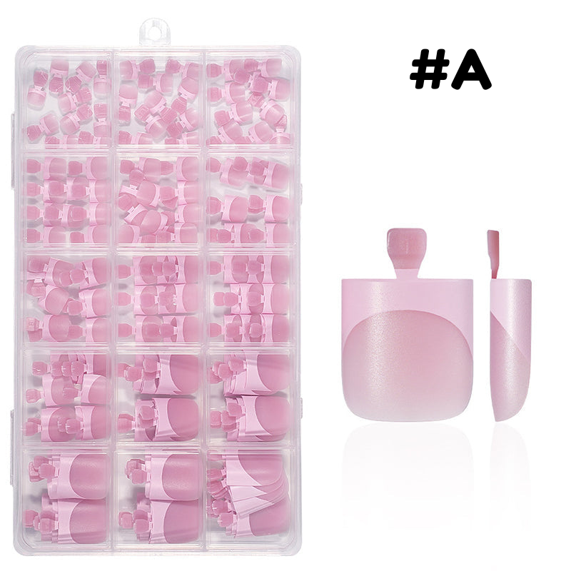 Reusable Press-On Toenails with Gel Base for At-Home Pedicure