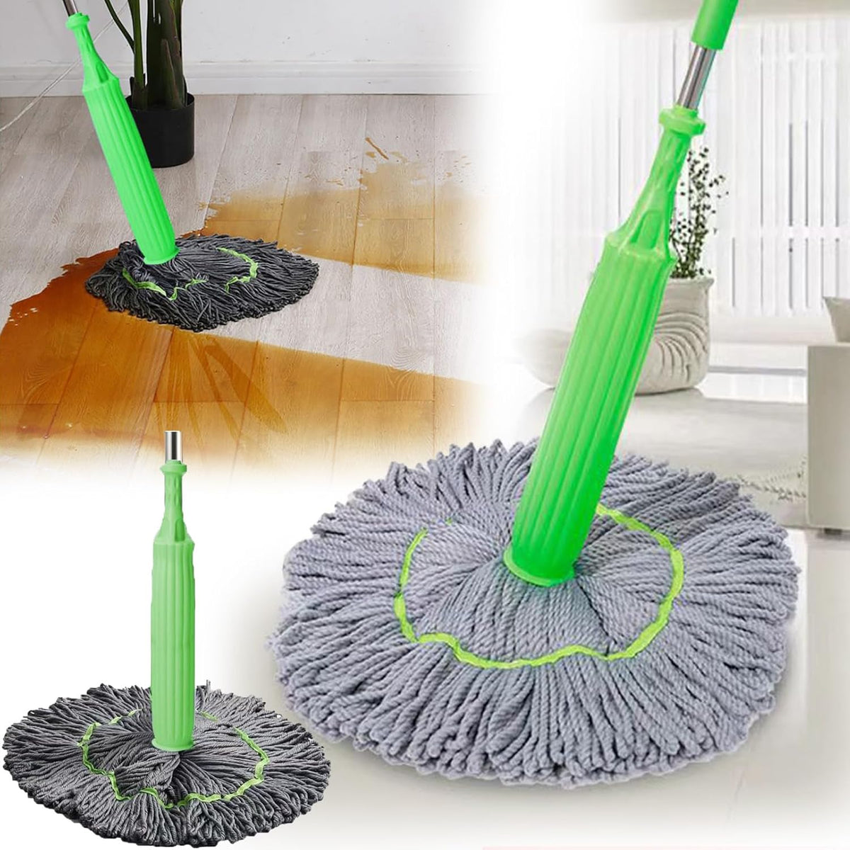 2-in-1 Wet and Dry Mop with Hands-Free Wringing System