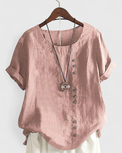 Stylish Asymmetrical Button Blouse