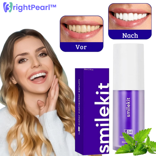 BrightPearl™ – Color Correction Serum and Purple Toothpaste for Radiant and Well-Cared-For Teeth [1 + 1 Free]