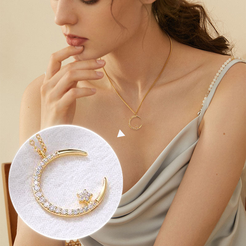 Elegant Moon and Stars Jewellery with Sparkling Light Effect