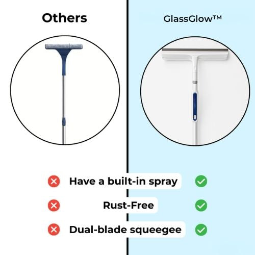Telescopic Window Cleaner with Microfiber Pads and Squeegee