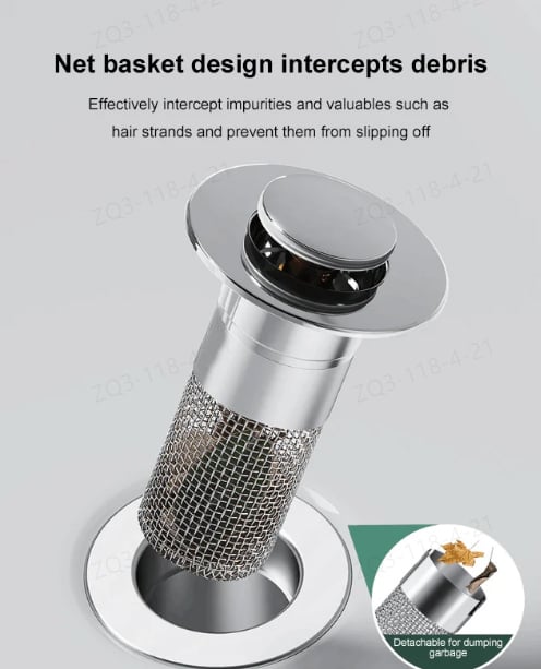 DrainGuard ™ – Stainless Steel Drain Filter that Isolates Odours & Keeps Cockroaches Away [50% Off]