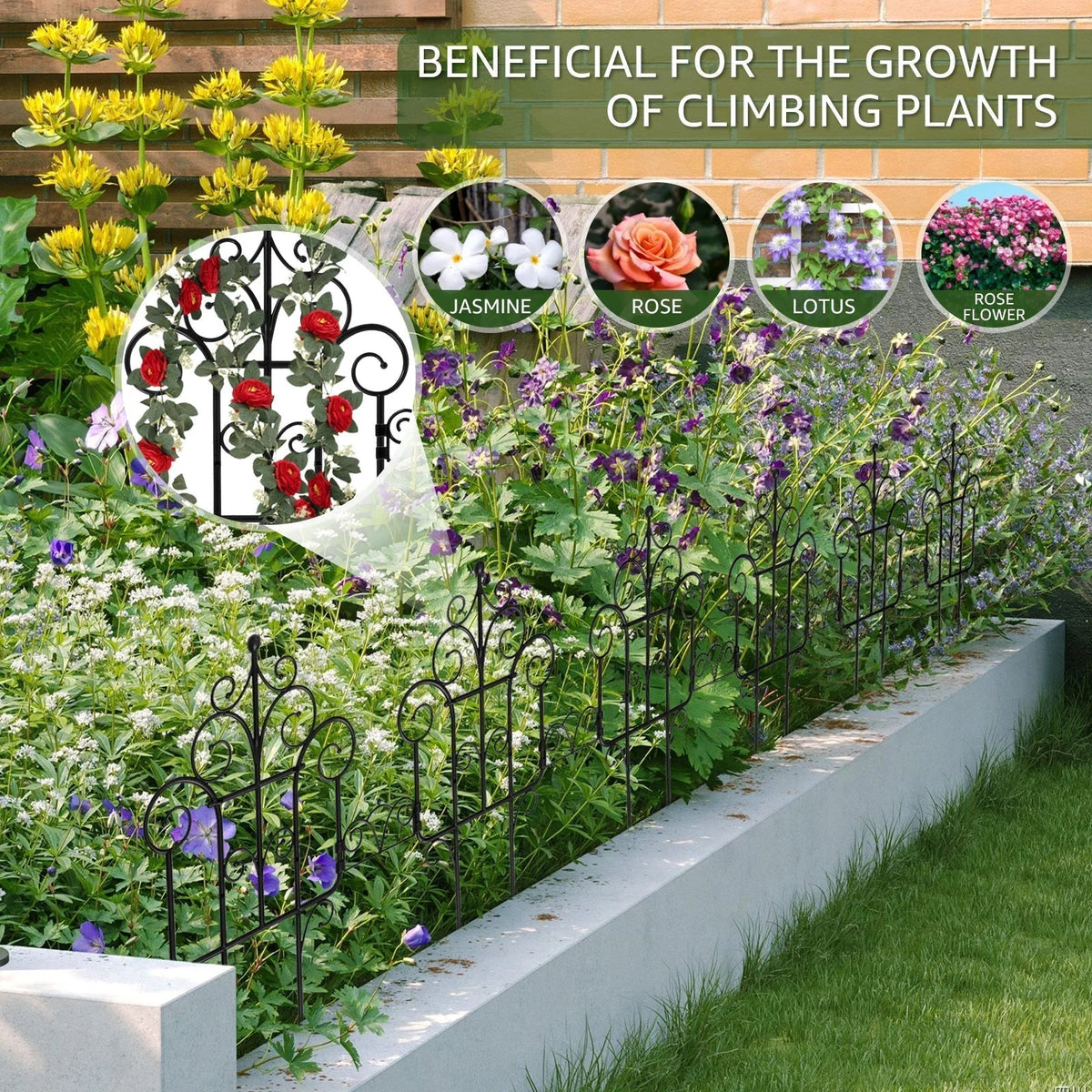Flexible Garden Border Edging Set – 10-Piece Plastic Lawn & Bed Fence