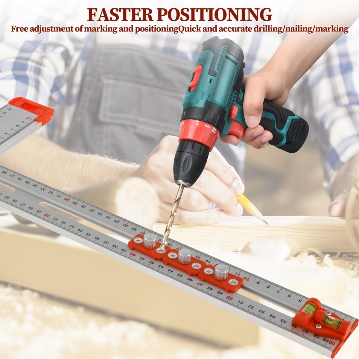 Precision Angle Measuring Ruler for Woodworking & DIY Projects